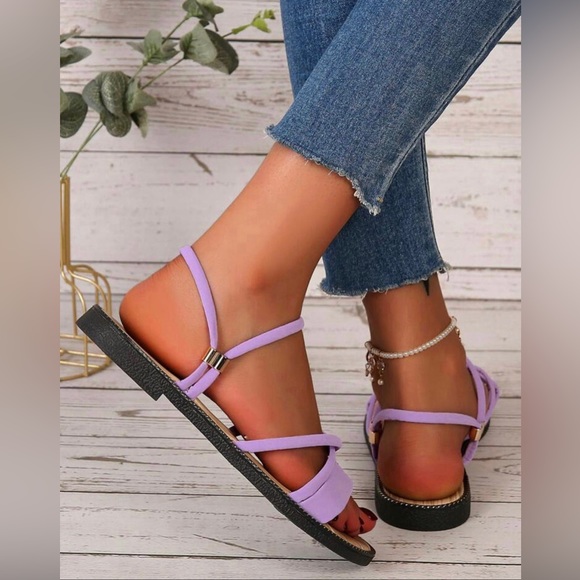 New Summer Slingback Purple Sandals - Picture 2 of 6